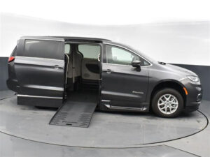 Grey Chrysler Pacifica with BraunAbility Side Entry Automatic Fold Out conversion