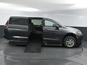Grey Chrysler Voyager with BraunAbility Side Entry Automatic Fold Out conversion