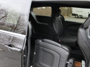 Black Chrysler Voyager with BraunAbility Rear Entry Manual Fold Out conversion