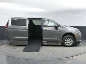 Grey Chrysler Pacifica with BraunAbility Side Entry Automatic In Floor conversion