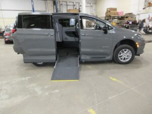 Grey Chrysler Pacifica with Driverge Side Entry Automatic Fold Out conversion