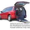 White Chrysler Voyager with Driverge Rear Entry Manual Fold Out conversion