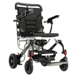 Jazzy Carbon Travel Power Wheelchair in White